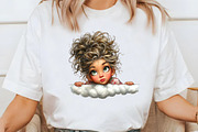 Whimsical Girl Peeking Clipart, an Illustration by Libby Wishes (Thumbnail 4 of 7)