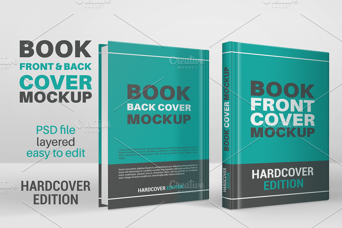Book Mockup Hardcover Front & Back, a Books & Magazine Mockup by gabicotza (Photo 2 of 3)