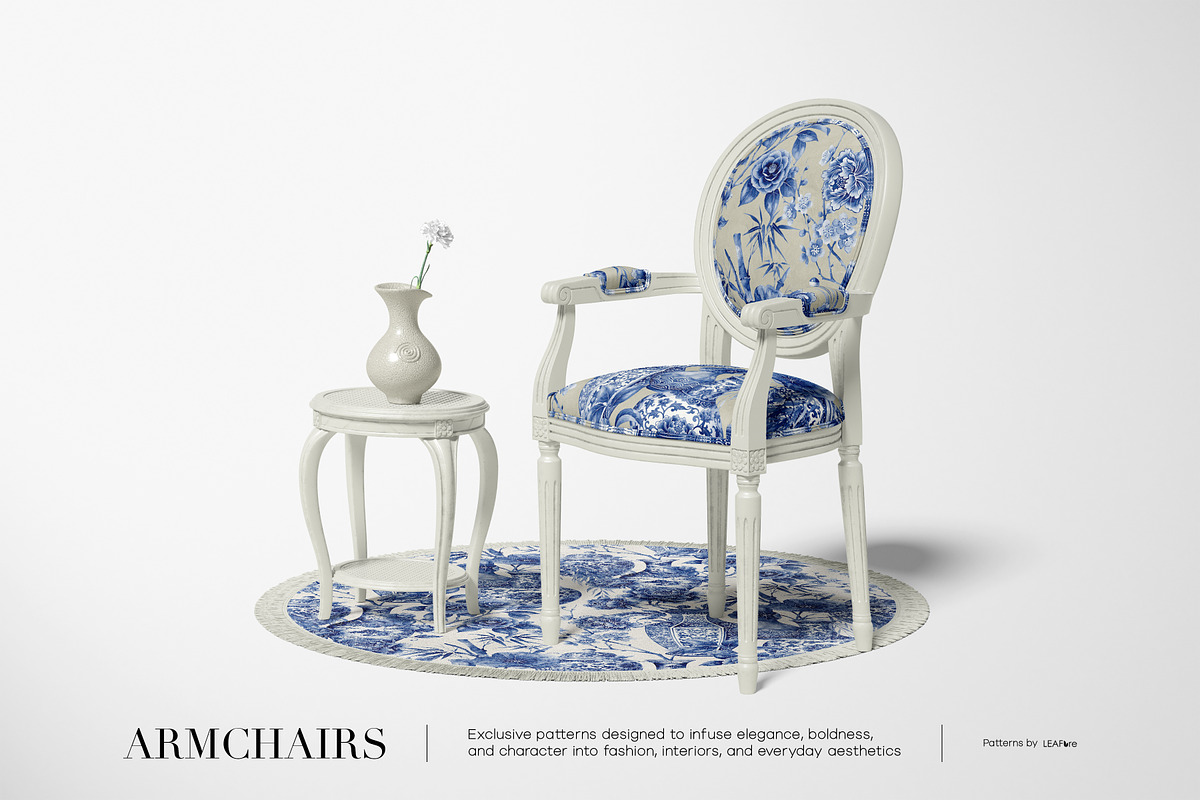 Chinoiserie Inspired Toile Patterns, a Pattern Graphic by LEAFure (Photo 3 of 9)
