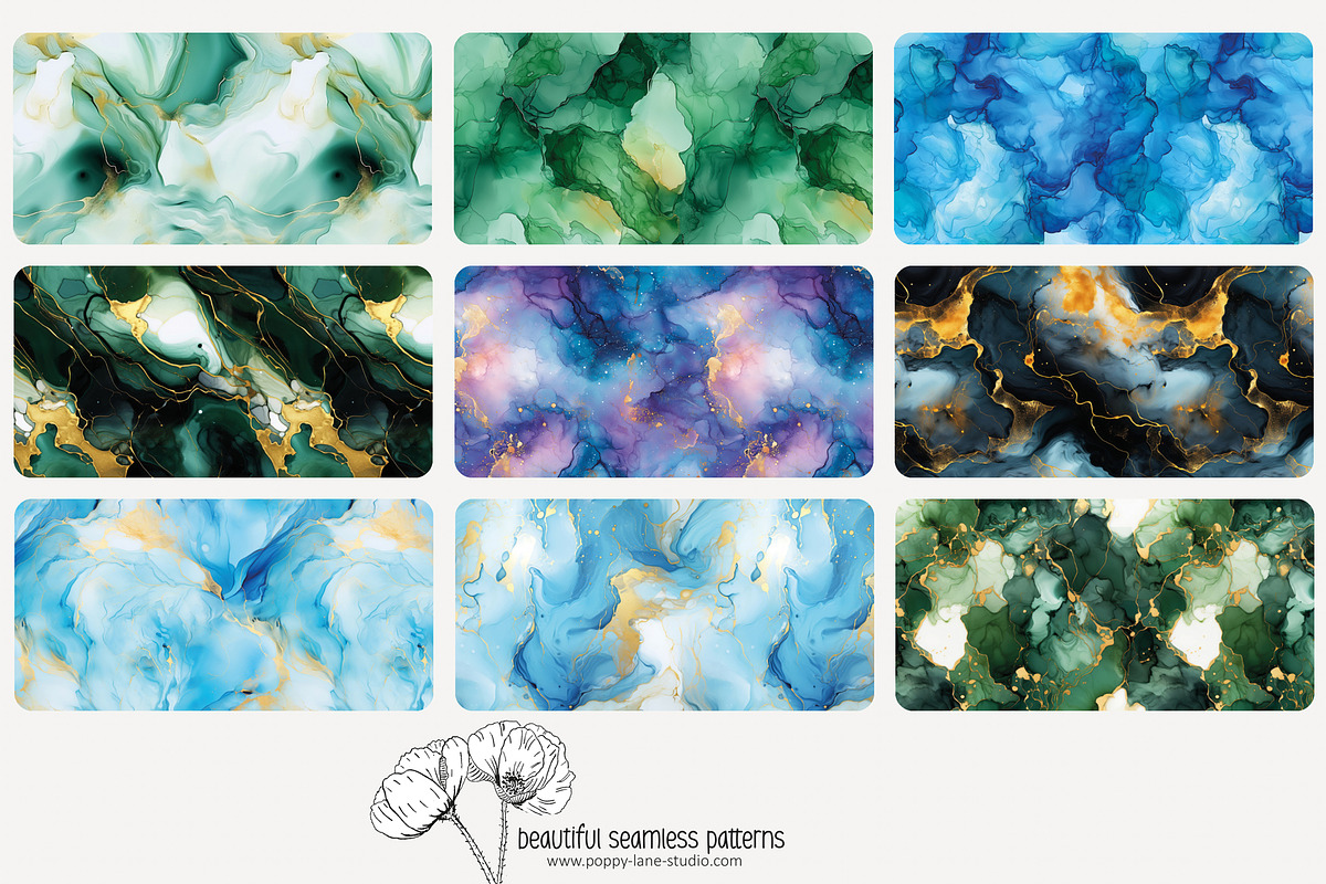 80 cool alcohol ink seamless pattern, a Pattern Graphic by Poppy Lane Studio (Photo 8 of 11)