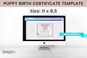 Editable Puppy Birth Certificate, a Print Template by Snapybiz (Thumbnail 10 of 11)