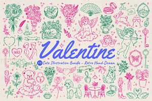 Hand Drawn Valentines Bundle, an Outline Icon by Baleee