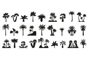 Palm tree silhouettes. Isolated flat, a Graphic by Valerie Bodnar
