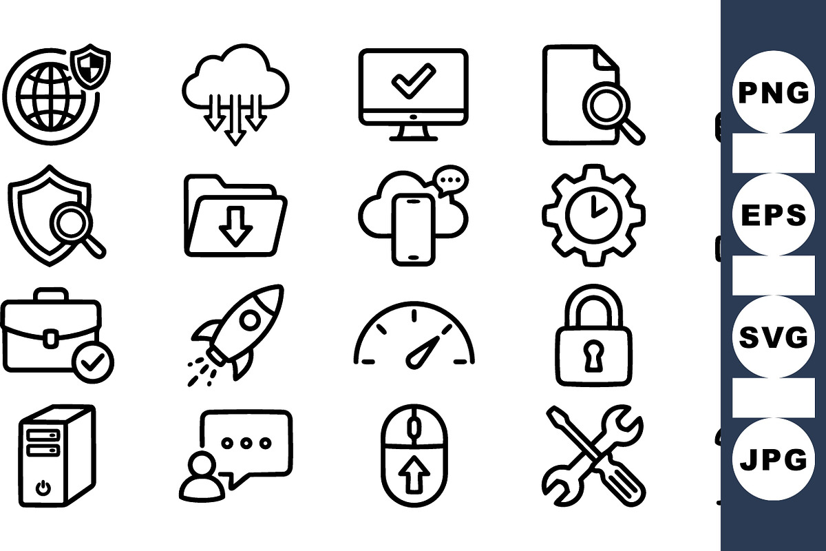 Minimalist Technology Icon Set, an Illustration by designvectx (Photo 2 of 3)