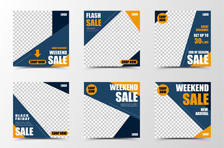 Modern social media banner in blue, a Brochure Template by TotallypicRF