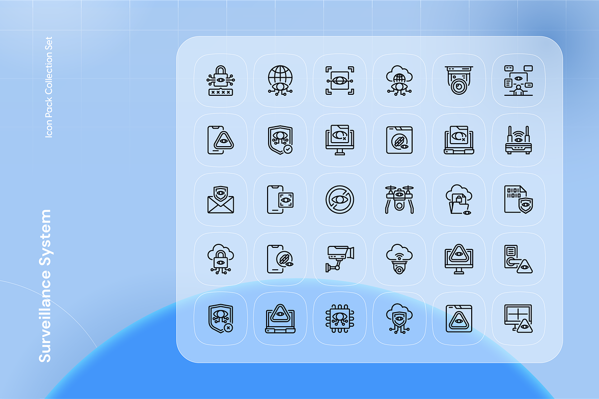 Surveillance System Icon Set, an Outline Icon by Nathaya Studio (Photo 2 of 2)