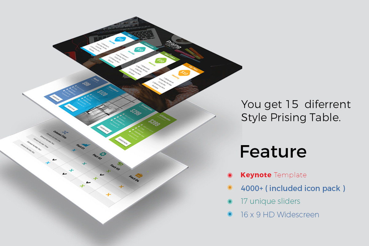 Pricing Table Keynote Template, a Presentation Template by ZAAS (Photo 1 of 5)