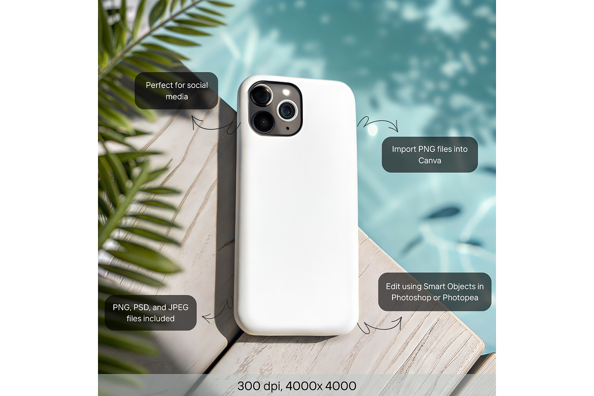 iPhone Cover Mockup by the Pool, a Product Mockup by MockupWizard (Photo 2 of 5)