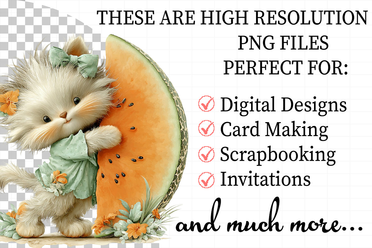 Whimsical Summer Cats Clipart, an Illustration by Daily.Designs (Photo 2 of 8)