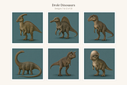 Funny Dinosaur Clip Art, Set of 20, an Animal Illustration by LanternkinStudio (Thumbnail 7 of 13)