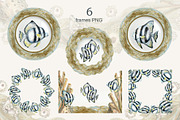 Calm fish watercolor clipart, an Animal Illustration by EL_SUHOVA (Thumbnail 8 of 13)