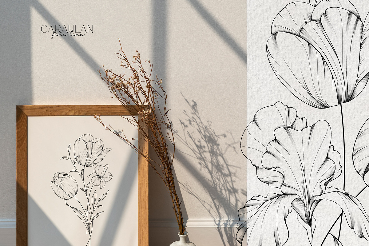 FineLine Floral Stamps for Procreate, a Brush Add-On by CaraulanStore (Photo 9 of 9)