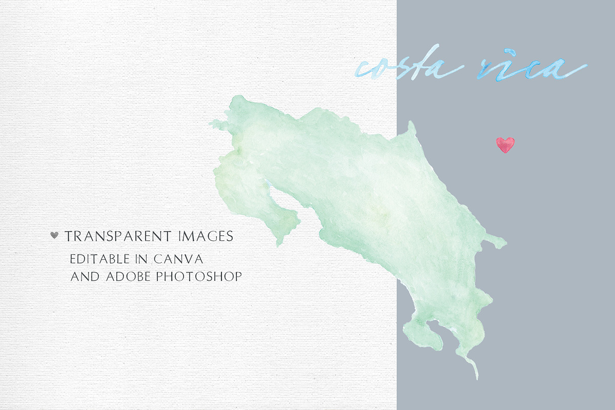 Watercolor Map of Costa Rica, an Illustration by Beloved Paper (Photo 4 of 6)
