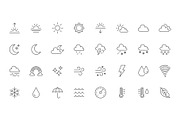 Weather Line Icons, an Outline Icon by Nadiinko (Thumbnail 2 of 2)