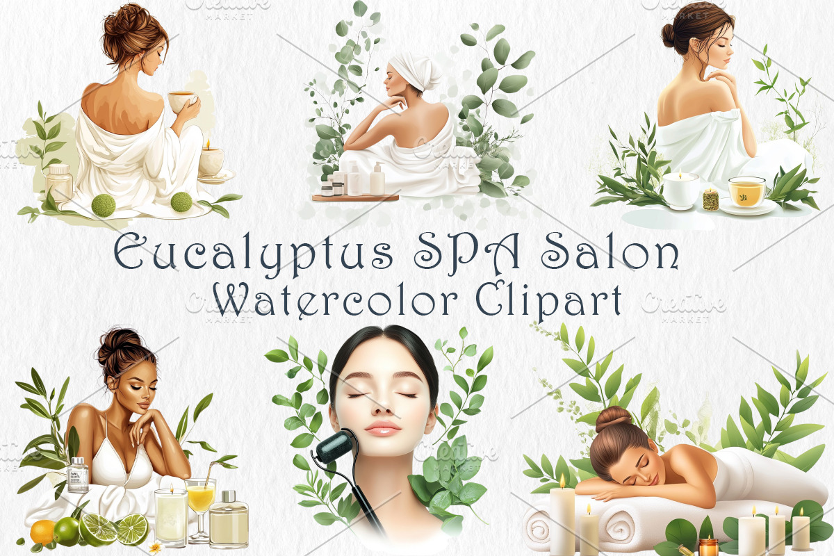 Eucalyptus Spa Salon Clipart, a Healthcare Illustration by GalaDesign03 (Photo 1 of 5)