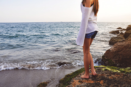 Woman on rocks