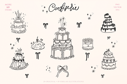 Wedding cakes Lambeth. Vintage Cake, a Decorative Illustration by Summer Nightingale Art