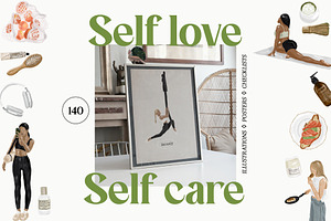 Self love. Self care, a Healthcare Illustration by divanovskaya_nv