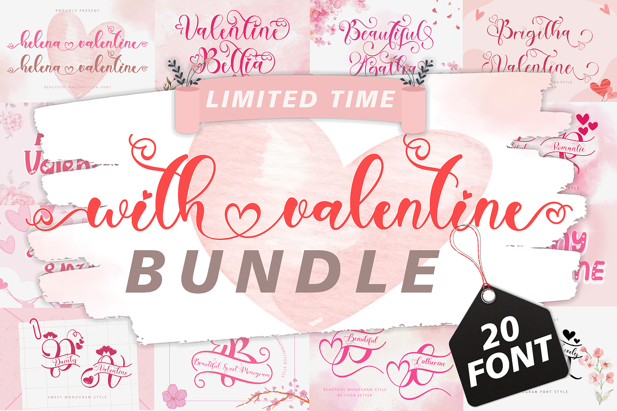 With Valentine Bundle, a Handwritten Font by Yoga Letter