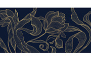 Flowers and Leaves Line Luxury Art, a Pattern Graphic by Marylia (Thumbnail 12 of 27)