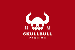 Skull Horn Bull Logo Vector Icon