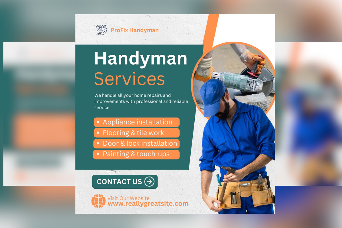 Handyman Services Poster Bundle, a Marketing Template by Mr. Temp Studio (Photo 2 of 6)