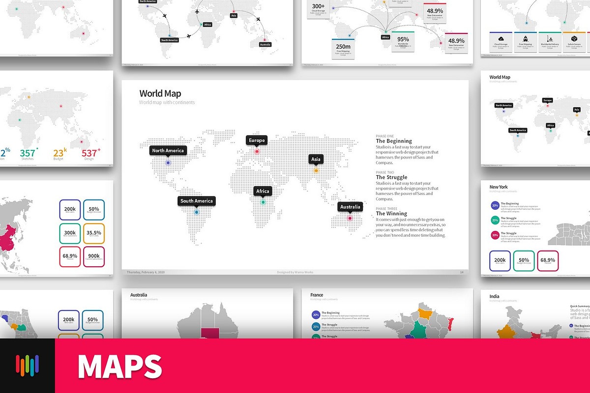 Maps PowerPoint Templates, a Presentation Template by Warna Works (Photo 1 of 10)