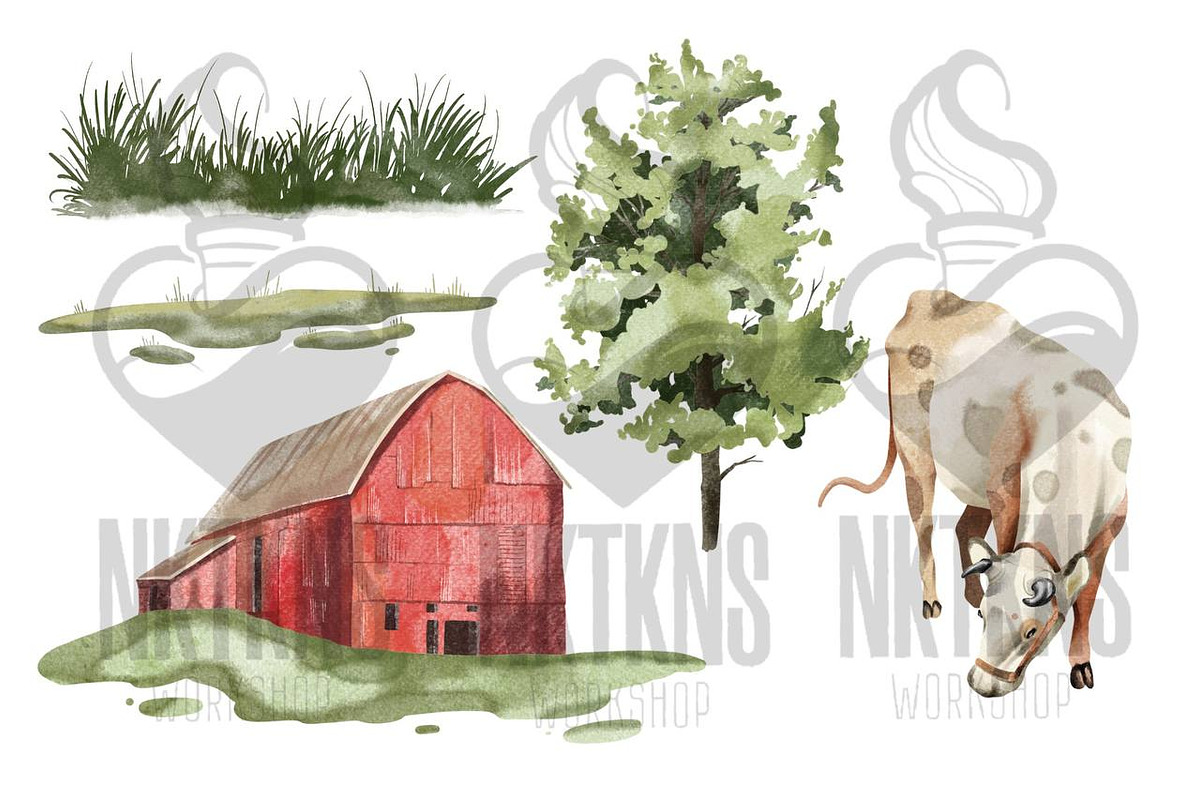 Animal Farm Watercolor Clipart, an Animal Illustration by NKTKNS (Photo 4 of 6)