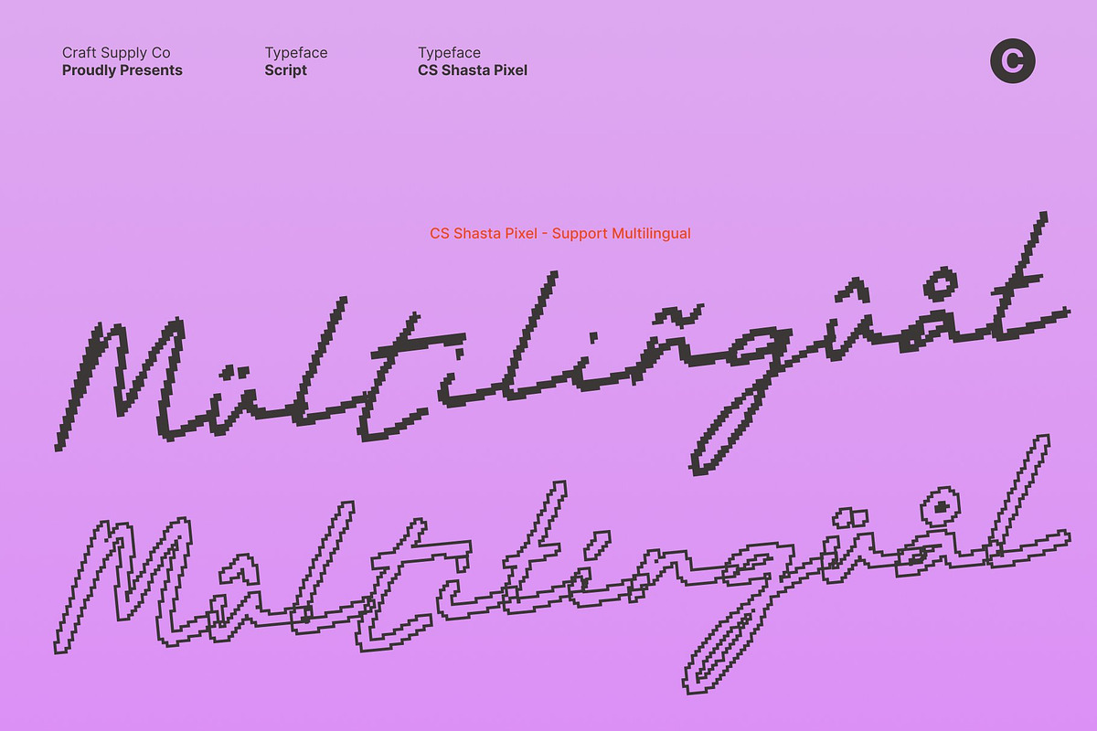 CS Shasta Pixel, a Script Font by Craft Supply Co. (Photo 7 of 8)