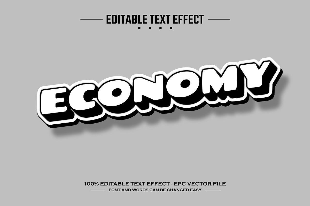 Economy editable vector text effect, a Layer Style Add-On by nicemorning (Photo 1 of 3)