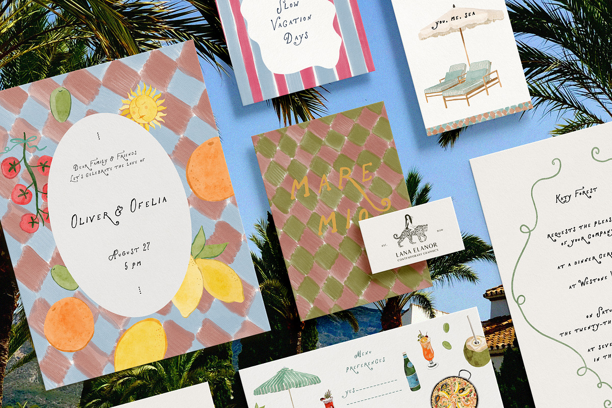 Marbella Summer Whimsical Icons, an Object Graphic by Lana Elanor (Photo 6 of 16)