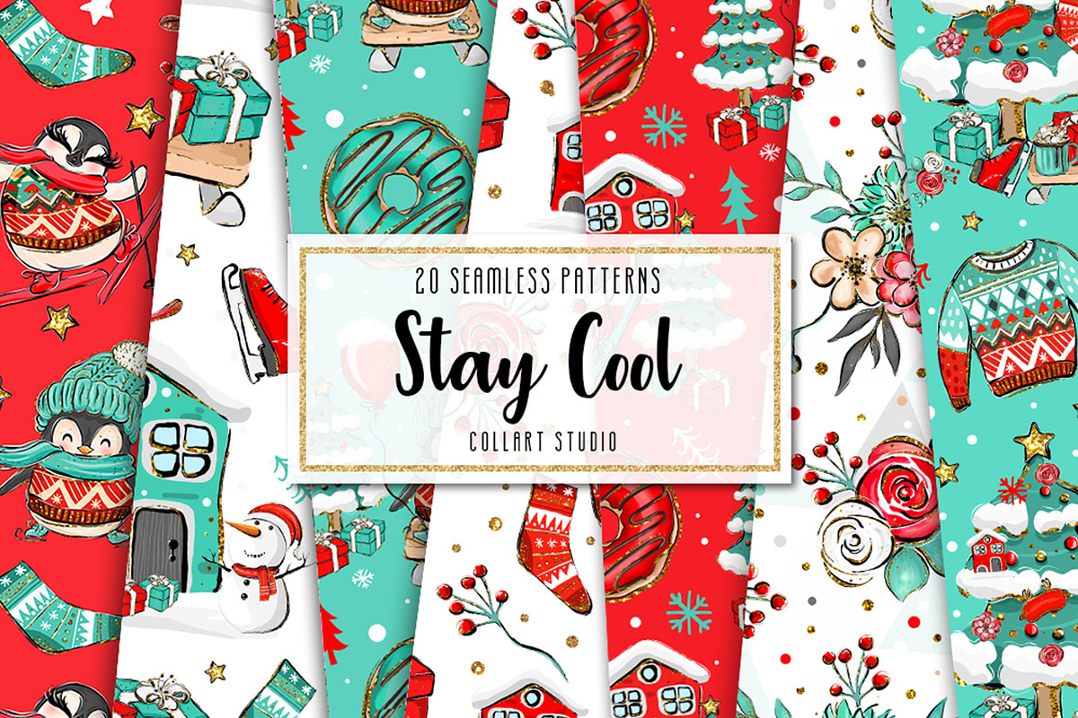 Winter digital paper, Christmas, a Pattern Graphic by Collart Studio (Photo 1 of 9)