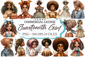 Cute Juneteenth Girl Clipart, an Illustration by designcity5