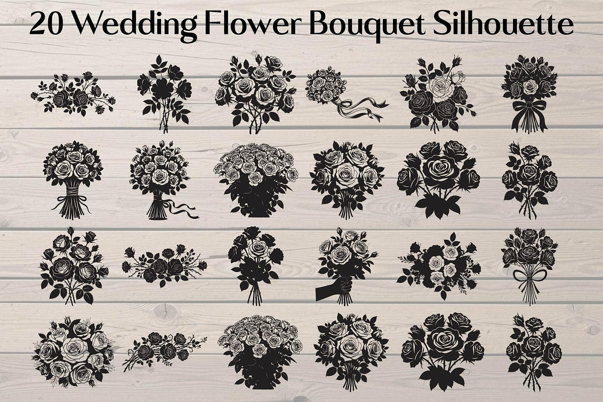 Wedding Flower Bouquet Silhouette, an Object Graphic by Creativeshirt (Photo 1 of 20)