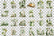 Watercolor Vintage village Clipart, an Illustration by DreamCafeArt (Thumbnail 3 of 6)