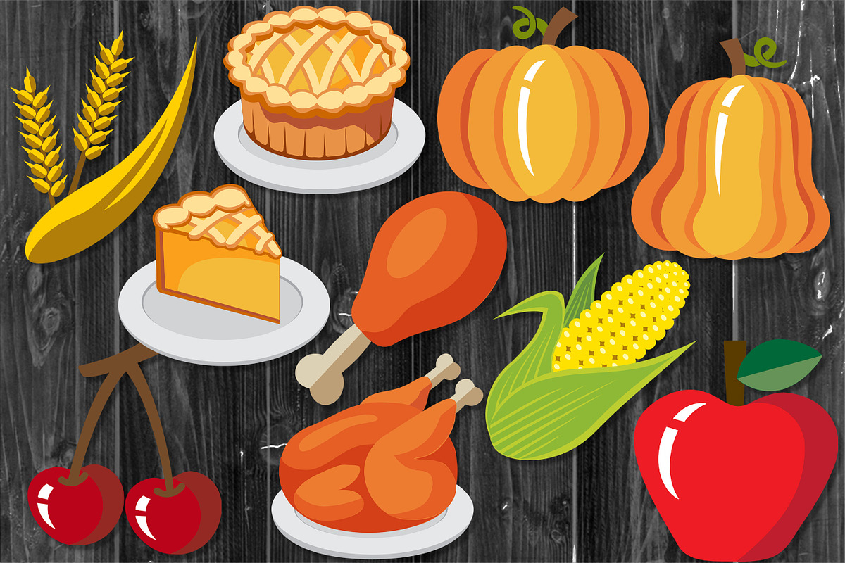 Thanksgiving Clipart Set No Outline, a Seasonal Illustration by V Design Creator (Photo 6 of 8)