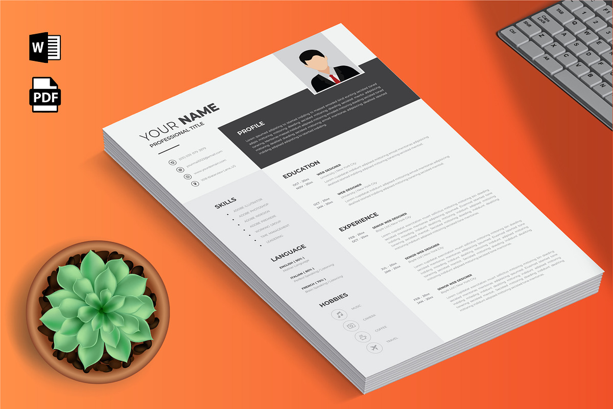Clean Resume/CV Pack | Word, a Resume Template by Blue Digital Studio ...