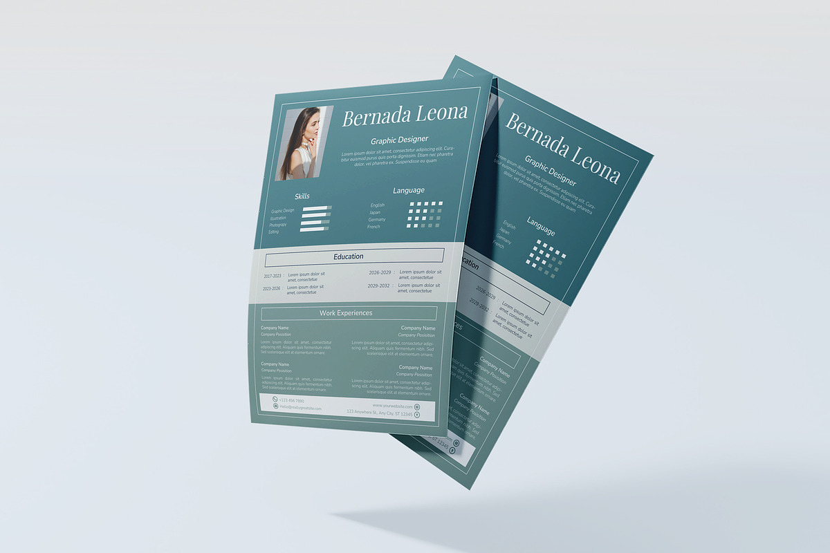 Modern Teal Resume Template, a Resume Template by Artnivora.Std