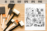 Stencil Mermaid Ocean Dreams, an Object Illustration by MARYCRAFTIRIA (Thumbnail 2 of 3)