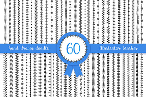 60 Doodle Vector Pattern Brushes