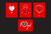 Valentine`s Day Greeting Cards, an Illustration by GalaStudio (Thumbnail 5 of 5)