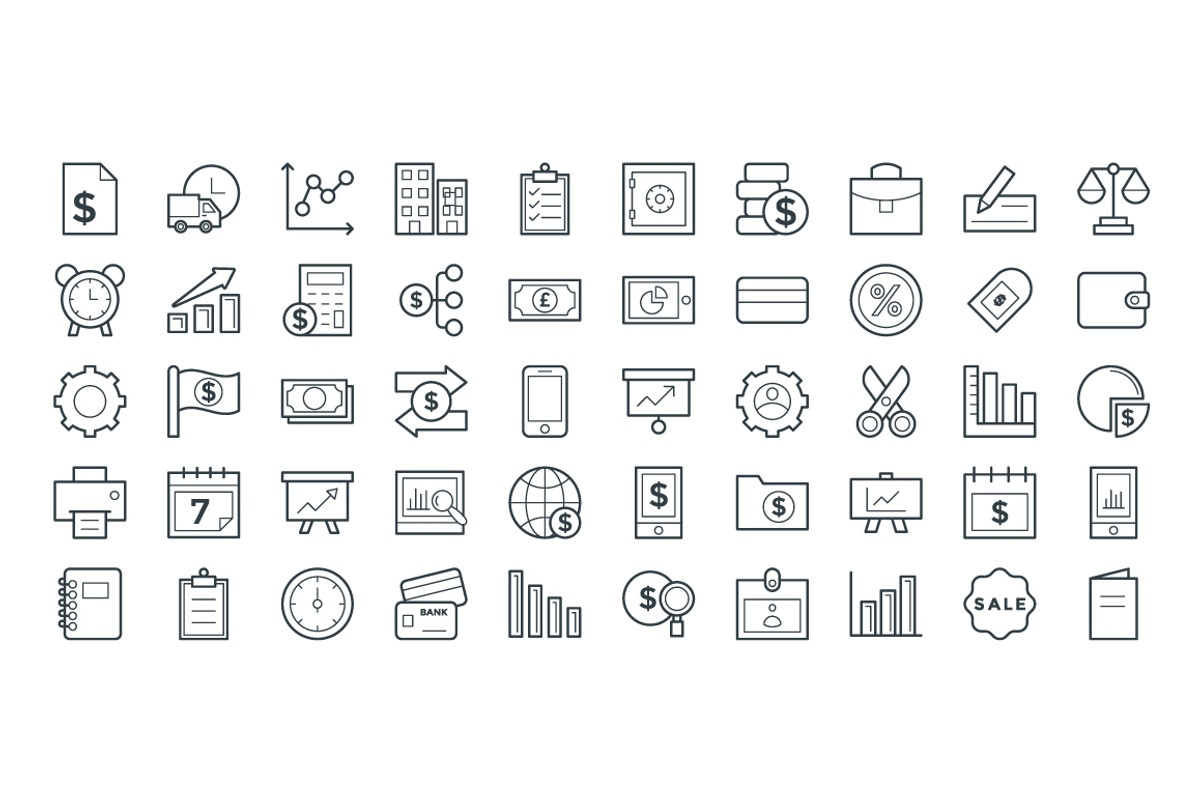 125 Finance Vector Icons, an Outline Icon by Vectors Market (Photo 3 of 3)
