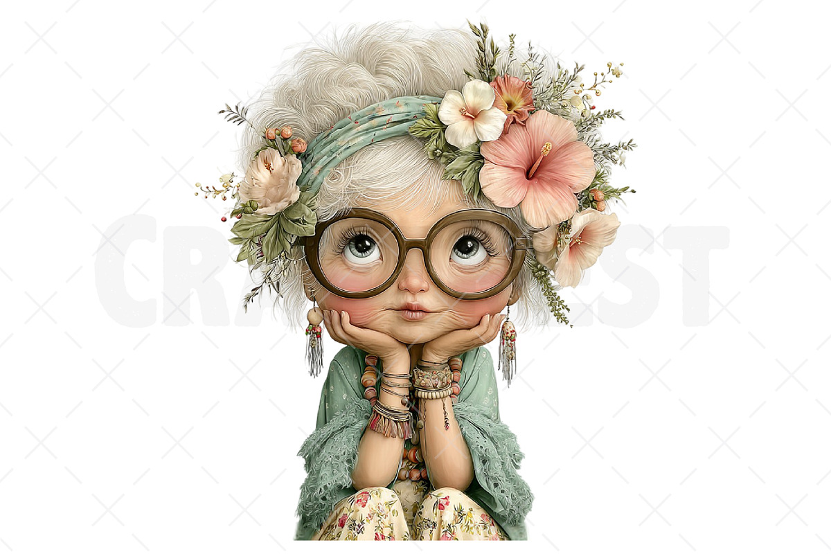 Summer Funny Grandma Clipart, an Illustration by Craft Nest (Photo 11 of 12)