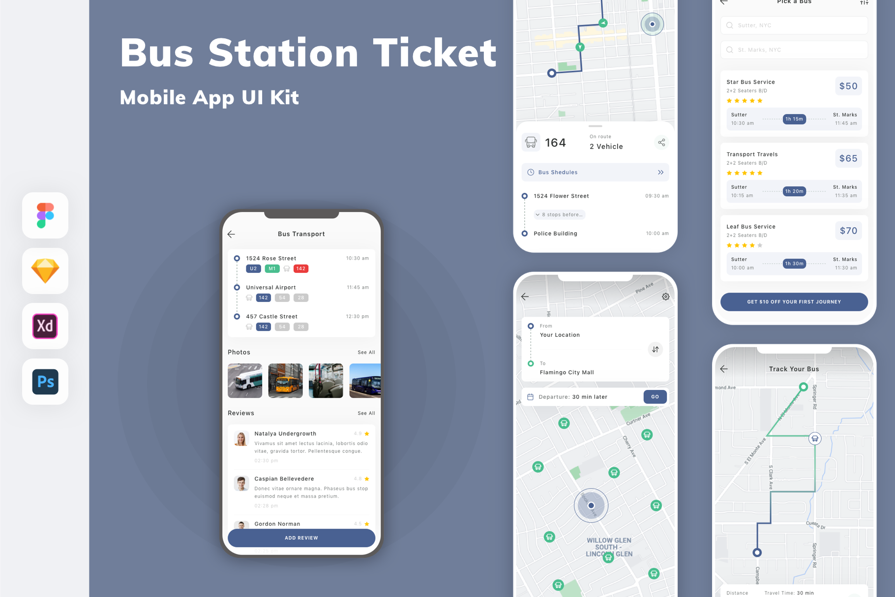 Bus Station  Ticket App Ui Kit by Uicube  Creative Market