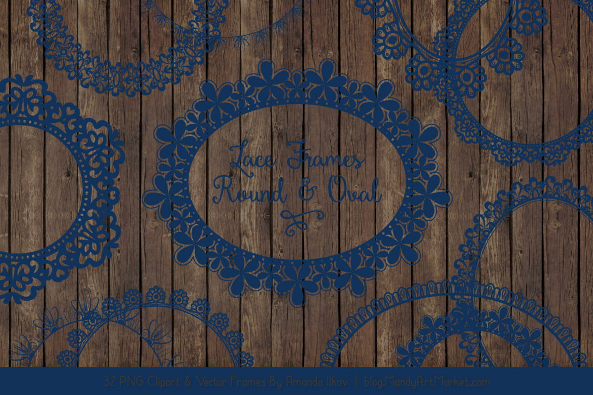 Navy Round Lace Frames, an Illustration by Amanda Ilkov (Photo 5 of 5)