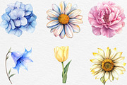 Watercolor Pastel Flowers Clipart, an Illustration by Black Bird Studio (Thumbnail 6 of 6)