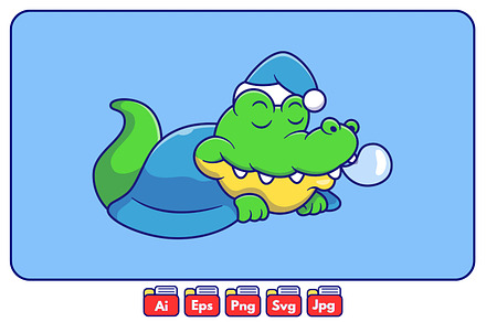 Sleeping Crocodile Illustration