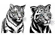 Tiger head tattoo design, an Animal Illustration by IrySha (Thumbnail 3 of 4)