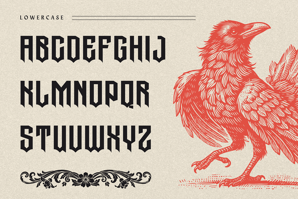 Graen Metal - Branding Logo Font, a Blackletter Font by Nirmana Visual (Photo 2 of 16)