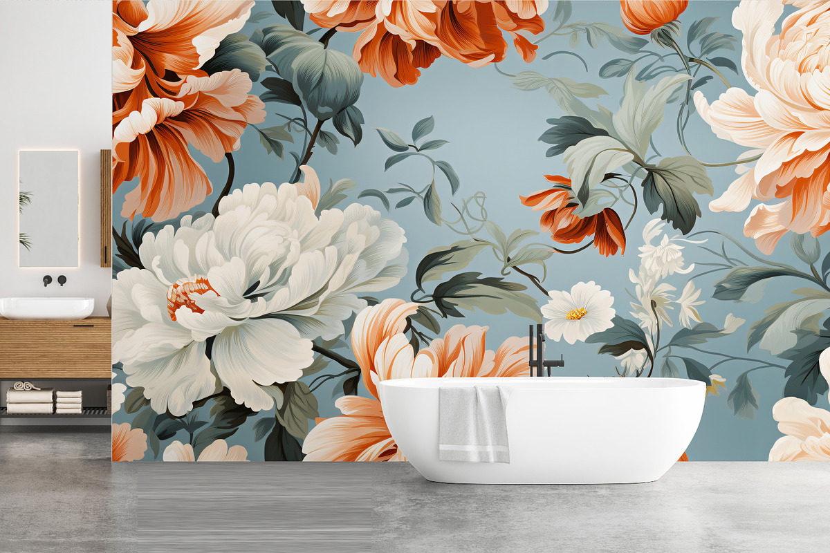 Baroque seamless hand drawn flowers, a Wallpaper Graphic by Muzi pear studio (Photo 11 of 12)